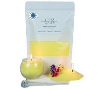 Scented Bougie 100% Soy Wax Soy Wax Sand for Beaded Candles - Fragrance Free - Adult DIY Candle Making Kit, 400g Wax + 5 Cotton Wicks (Yellow)