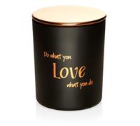 Scented Candle Gift with Positive & Self-Care Quote - Gin & Tonic Fragrance, Handmade Luxury Soy Wax in Black Jar with Rose Gold Lid - Present for Women & Men, Do What You Love