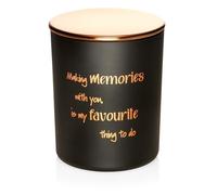Scented Candle Gift with Romantic & Sentimental Message - Gin & Tonic Fragrance, Handmade Luxury Soy Wax in Black Jar with Rose Gold Lid - Present for Women & Men, Making Memories with You