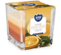 Scented Candle in Square Glass with 32 Hours Burn Time Orange