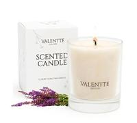 Scented Candle - Luxury Gift for Her, Aromatherapy Candle with Essential Oils, Natural Soy Wax, Long Lasting Fragrance, 40 Hour Burn Time, Made in UK (Pure Lavender, 150g) - Valentte