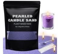 Scented Candle Sand with Wicks 1.1lb Purple Pearled Candle Beads Sand Candles with Wicks for Valentine's Day Gift 85 Burn Hours Refillable Candle Wax for DIY Candle Making (Scented Lavender)