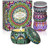 Scented Candles Aromatherapy Gift Set: 4 Pack Gardenia,Jasmine,Lavender Osmanthus Large Size Natural Soy Wax Candle 4.4 Oz Travel Tin Fragrance Relaxing Stress Relief Aroma Home Best Gift for Women