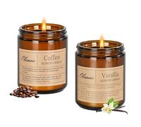 Scented Candles for Home, 2 Pack Soy Wax Candles for Stress Relief & Self-Care, Aromatherapy Candle Set for Men and Women Birthday, Sleep Jar Candle Set, Vanilla and Coffee Scent