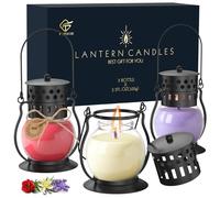 Scented Candles for Home, 3 Pack Fall Candle Set Natural Soy Wax, Retro Lantern Candles Autumn Gifts Set for Women Men, Aromatherapy Candle of Vanilla, Rose, Lavender