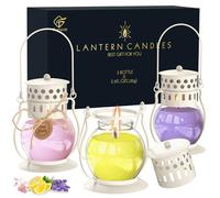 Scented Candles for Home, 3 Pack Retro Lantern Aromatherapy Candles for Lavender/Lemon/Cherry Blossom, Fall Candle Set, Soy Jar Candle Gifts for Women Men