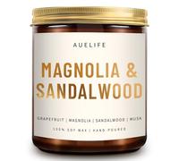 Scented Candles for Home - Magnolia & Sandalwood Scented | Aromatherapy Candles, Soy for Home, 7oz Amber Jar Gift for Women & Men
