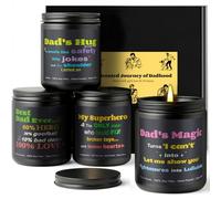 Scented Candles for Men, 4 Packs Mens Candle Set for Dad, 28oz Soy Candles for Home Scented - Lavender Woods/Smoke & Vanilla/Vintage Oak/Leather, Aromatherapy Gifts for Dad, Birthday, Father’s Day