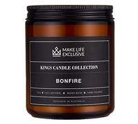 Scented Candles for Men | Bonfire, Mahogany & Teakwood Scented | Crackling Wood Wick, Long Lasting, Masculine Scents | Natural Soy Jar Candle for Home, Mancave & Bacehlor Pad | The Perfect Mens Gift.