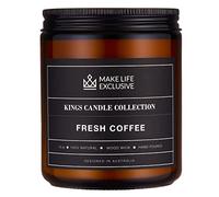 Scented Candles for Men | Fresh Coffee, Smells of Espresso | Wood Wick, Long Lasting, Masculine Scents | Natural Soy Jar Candle for Home, Mancave & Bachelor Pad | The Perfect Mens Gift