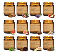 Scented Candles for Women, 12 Pack Soy Wax Candle Gift Set, Long Lasting Aromatherapy Candles for Home and Relaxation, Mum, Wife and Friends, for Birthdays, Christmas and Mother's Day, Up to 300 Hours