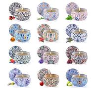 Scented Candles Gift Set,12 Pack Aromatherapy Candle with Gift Box for Family-Multicolor