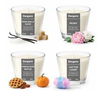 Scented Candles Gift Set, 4 Soy Wax Blend Candles 100g/3.5 oz Each (Pumpkin Pecan Waffles, Peony, Warm Vanilla Sugar, Cotton Candy