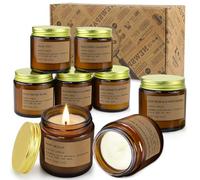Scented Candles Gift Set 8 Pack 3.5 Oz Soy Wax Jar Candles Aromatherapy for Her with Rose, Teakwood, Amber, Mint Grapfruit Home Fragrance Relaxing Candles Gift for Lover Women Mum Wife Mother's Day