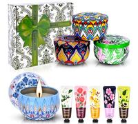 Scented Candles Gift Set, 9 Pcs Natural Soy Wax Candle, Aromatherapy Candles for Yoga to Relieve Stress Hand Cream Lotion Set,Candles Ideal for Friends Gifts,Birthday, Teacher Appreciation