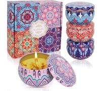 Scented Candles Gift Set, Collection of 4 Scented Candles Made with Natural Soy Wax, Each Candle Weighs 2.2oz Featuring The fragrances of Vanilla, Gardenia, Wolfberry&Orange, and Violet.