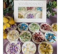 Scented Candles Gift Set for Women - 6pcs Highly Scented Soy Glass Candles with Crystal & Dried Flowers, Romantic Aromatherapy Candles for Relaxation, Valentine's Day, Anniversary & Birthday Gifts