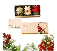 Scented Candles Gift Set, Natural Soy Wax Scente Christmas Glove Shape Candles Set, DIY Christmas Tree Hut and Scented Ornament, Xmas Tree Hanging Festivel Decorations(Candle, red)