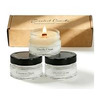 Scented Candles Gift Set - Vanilla/Apple Cinnamon/Mulled Wine Soy Wax Candles - 35 Hour Burn - for Women Men Female Friends Ladies Mum Father Bestie Birthday Home Decor Relaxation(Set B)