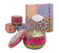 Scented Candles Gift Sets for Women, Soy Wax Aromatherapy with Lavender, Lemon, Cocoa, Rose Scents for Birthday, Friendship, Home Decor, Mother's Day.