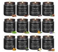 Scented Candles Gifts for Men, 12 Pack Candles for Men, Soy Wax Candles for Home Scented, 43oz 300Hours Burn Time, Mens Gifts Sets for Father/Husband/Brother/Son/Family/Birthday/Father's Day