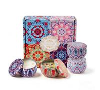 Scented Candles Gifts for Women, 4 Pack Aromatherapy Candles Gift Set, Soy Wax Candles Set for Mother's Day, Christmas, Birthday, Valentine's Day, Bath, Yoga (Floral Pattern - 4 Pack)