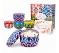 Scented Candles Gifts for Women, 4 Pack Soy Wax Aromatherapy Candle - Rose, Lavender, English Pear & Freesia, Wild Bluebell, Candle Gift Set for Birthday, Mother's Day, Valentine's Day, Christmas