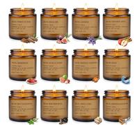 Scented Candles Gifts Set for Women, 12pcs Scented Candles Set, Soy Wax Candle, Large Candles in Glass, Gift Set for Mum, Christmas, Birthday, Bath, Yoga, Relaxation, Burn Time up to 300 Hours