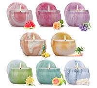 Scented Candles Gifts Set for Women, 8 Pack Aromatherapy Candle 120 Hours Burning Time, Natural Soy Wax Candle Portable Tin Candle Gift Set for Birthday, Wedding, Gift Sets for her