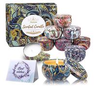 Scented Candles Gifts Set for Women 9PCS Aromatherapy Candle with Greeting Card, 180 Hours Burning Scented Natural Soy Wax Home Relaxing Stress Presents for Mum Friends Wife Bath Yoga 2.5Oz/Pcs