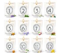Scented Candles Gifts Set, Vintage Retro Stlye Hand Poured Natural Soy Wax Transparent Glass Candles Perfect Women & Men Gifts with Essential Oils for Aromatherapy Relaxation 12pcs