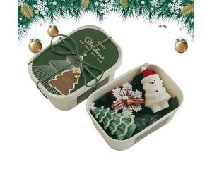 Scented Candles ，Handmade Christmas Themed Candles，Christmas Tree, Santa Claus, Snowflakes, Reindeer Shapes for Winter Holiday Party Home Gathering