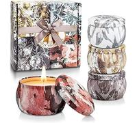 Scented Candles Set Gift for Her 4.4 Oz Soy Wax Candles in Tin with Lavender Freesia Vanilla for Home, Gift for Mum Friends Birthday Mother's Day,Valentine's Day Gifts