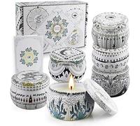 Scented Candles Set Gift for Her 6 Pack 4.4 Oz Natural Soy Wax Candles in Tarot Tin with Essential Oil for Home Fragrance Aromatherapy Gifts for Women Mum Friends Birthday Mother's Day Gift