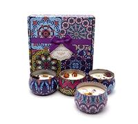 Scented Candles with Real Petal's Gift for Women, Natural Soy Scented Candle Set for Anniversary, Christmas, Valentine's Day, Mother's Day, Gifts for Her 4 Pack