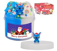 Scented Cloud Slime,Blue Putty,Classic Cartoon Character with Santa Hat,Scented Slime,Party Favors for Kids 4-12,Two-Tone Putty,Goodie Bag Stuffers (7oz 200ML)