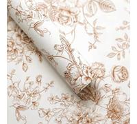 Scented Drawer Liners, Drawer Liners, Draw Liners Bedroom - 20 Sheets White & Kraft Flower-Print Waterproof Drawer Liners (50x35cm) for Wardrobe, Closet, Dresser | Decorative Shelf Liner