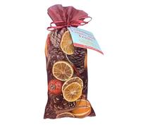 Scented Dried Fruit & Pine Cone Organza Bag - Large 250g Christmas Cinnamon Fragrance | Mixed Natural Fruits & Cones | Contents May Vary | Festive Home Decoration & Gift