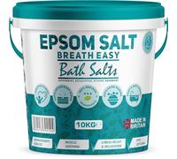 Scented Epsom Bath Salts 10kg Infused with Breath Easy Essential Oil, 100% Natural Mineral Salts - Supports Sleep and Relieves Aching Muscles Magnesium Sulphate Foot Soak Bath Epsom Salt