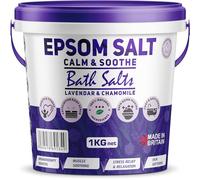 Scented Epsom Bath Salts 1kg - Calm & Soothe with Lavender & Chamomile Essential Oils | 100% Natural Magnesium Sulphate | Infused Bath & Foot Soak for Sleep, Stress Relief & Muscle Recovery
