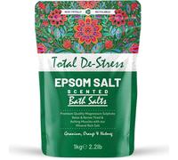 Scented Epsom Bath Salts 1kg - Essential Oil Infused Fragrances | Natural Magnesium Sulphate | Relaxing Bath & Foot Soak for Calm, Sleep & Muscle Relief (Total De-Stress)