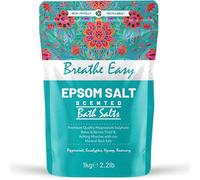 Scented Epsom Bath Salts 1kg - Essential Oil Infused Fragrances | Natural Magnesium Sulphate | Relaxing Bath & Foot Soak for Calm, Sleep & Muscle Relief (Breath Easy)