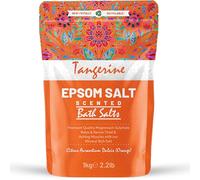 Scented Epsom Bath Salts 1kg - Essential Oil Infused Fragrances | Natural Magnesium Sulphate | Relaxing Bath & Foot Soak for Calm, Sleep & Muscle Relief (Tangerine)