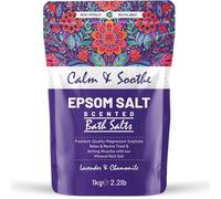 Scented Epsom Bath Salts 1kg - Essential Oil Infused Fragrances | Natural Magnesium Sulphate | Relaxing Bath & Foot Soak for Calm, Sleep & Muscle Relief (Calm & Soothe)
