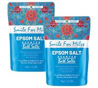 Scented Epsom Bath Salts 1kg (Pack of 2) - Essential Oil Infused Fragrances | Natural Magnesium Sulphate | Relaxing Bath & Foot Soak for Calm, Sleep & Muscle Relief (Smile for Miles)