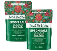 Scented Epsom Bath Salts 1kg (Pack of 2) - Essential Oil Infused Fragrances | Natural Magnesium Sulphate | Relaxing Bath & Foot Soak for Calm, Sleep & Muscle Relief (Total De-Stress)