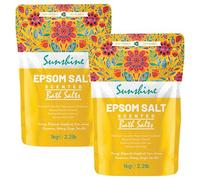 Scented Epsom Bath Salts 1kg (Pack of 2) - Essential Oil Infused Fragrances | Natural Magnesium Sulphate | Relaxing Bath & Foot Soak for Calm, Sleep & Muscle Relief (Sunshine)