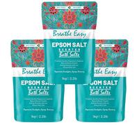 Scented Epsom Bath Salts 1kg (Pack of 3) - Essential Oil Infused Fragrances | Natural Magnesium Sulphate | Relaxing Bath & Foot Soak for Calm, Sleep & Muscle Relief (Breath Easy)