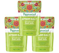 Scented Epsom Bath Salts 1kg (Pack of 3) - Essential Oil Infused Fragrances | Natural Magnesium Sulphate | Relaxing Bath & Foot Soak for Calm, Sleep & Muscle Relief (Peppermint)