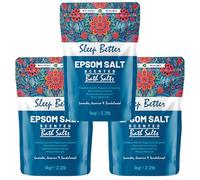 Scented Epsom Bath Salts 1kg (Pack of 3) - Essential Oil Infused Fragrances | Natural Magnesium Sulphate | Relaxing Bath & Foot Soak for Calm, Sleep & Muscle Relief (Sleep Better)